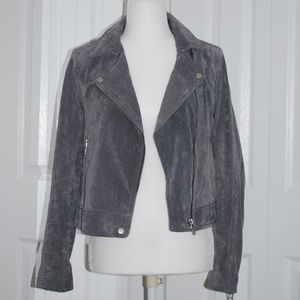 BLANKNYC Grey Suede Moto Jacket